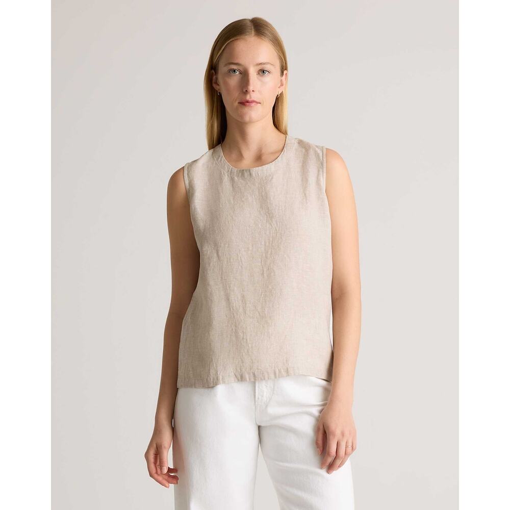 NWT Quince Beige 100% Linen Tank Top Sz L Boho